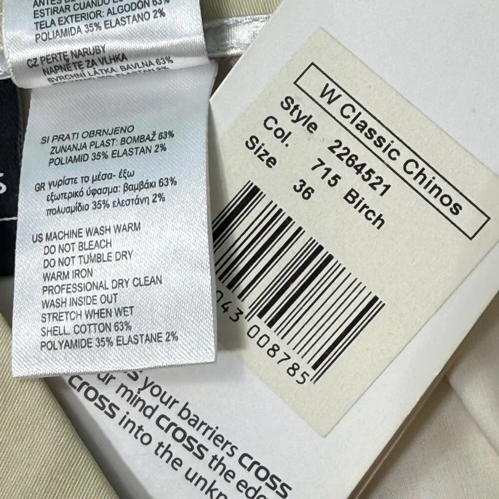 Cross Classic Chino Golf Pants Woments 36‎ / US6 Birch